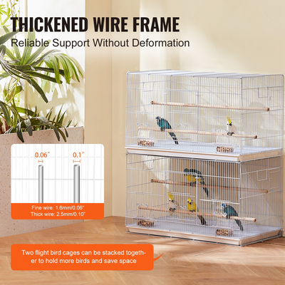 VEVOR Bird Flight Cage 18 σε Small Metal Parakeet Cage for Cockatiels White