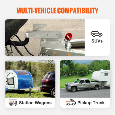 Ευθύς σύνδεσμος ρυμουλκούμενου VEVOR, για σφαίρα κοτσαδόρου 2 ιντσών, κανάλι 2 ιντσών, χωρητικότητα 3500 λίβρες, σύνδεσμος γλώσσας ρυμουλκούμενου βαρέως τύπου, Ιδανικός για ρυμούλκηση Station Wagon, Pickup Trucks, SUV, Ψευδάργυρη επιφάνεια