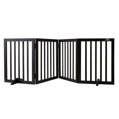 VEVOR Free Standing Dog Gate 24x80,3 ιντσών Ανεξάρτητη πύλη για κατοικίδια πτυσσόμενη καφέ