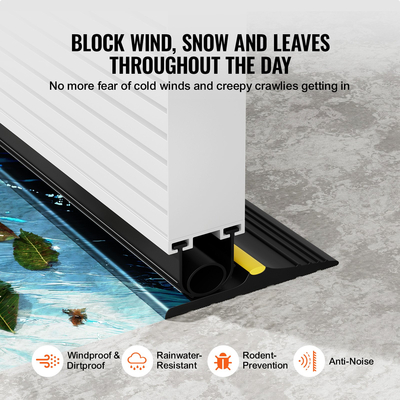 VEVOR Σετ κατώφλι και τσιμούχα γκαραζόπορτας 10 FT Universal αδιάβροχο PVC