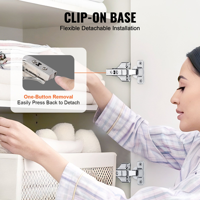 VEVOR μεντεσέδες πόρτας ντουλαπιού 50 συσκευασιών Πλήρης επικάλυψη Μαλακό κλείσιμο για πλαίσιο/χωρίς πλαίσιο