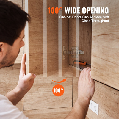 VEVOR μεντεσέδες πόρτας ντουλαπιού 50 συσκευασιών Πλήρης επικάλυψη Μαλακό κλείσιμο για τύπο χωρίς πλαίσιο