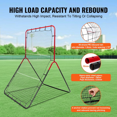 VEVOR Baseball And Softball Rebounder Net 3x4,5 ft PitchBack 3-Way Trainer