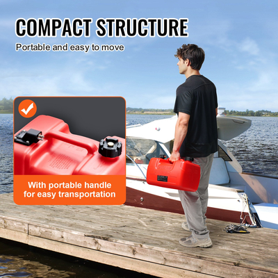 Δεξαμενή καυσίμου VEVOR Marine Fuel Tank, 3,17 Gallon/12L, Φορητή δεξαμενή αερίου καυσίμου σκάφους για σκάφη εξωλέμβιας μηχανής, πλαστική δεξαμενή καυσίμου εξωλέμβιου σκάφους με λάστιχο, εύκολη μεταφορά για σκάφος, ψαρόβαρκα, σκάφος καταστρώματος, κόκκινο