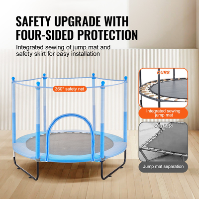 VEVOR 60" Τραμπολίνο για παιδιά Μίνι νήπιο τραμπολίνο με δίχτυ εσωτερικού χώρου