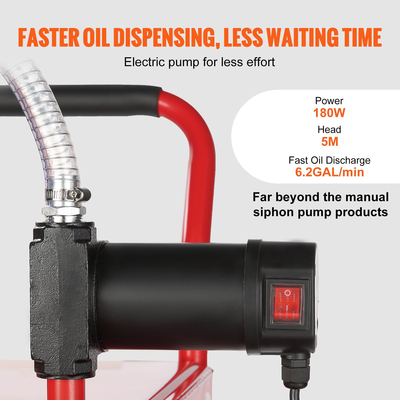 VEVOR 30 Gallon Fuel Caddy Φορητό δοχείο αποθήκευσης 23,5 L/min με αντλία 180 W