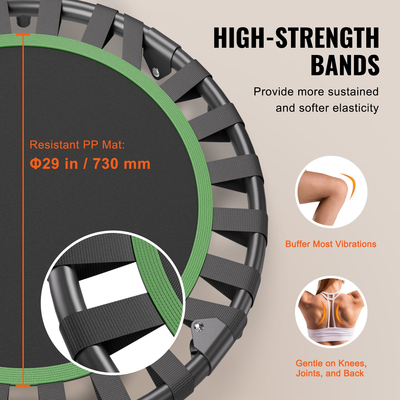 VEVOR 36&quot; Πτυσσόμενο Mini Fitness Trampoline Adults Indoor Exercise Rebounder