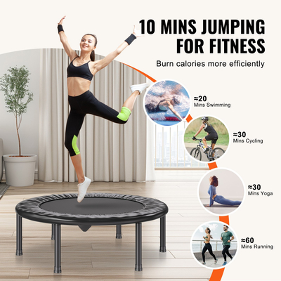 VEVOR 36&quot; Πτυσσόμενο Mini Fitness Trampoline Adults Indoor Exercise Rebounder