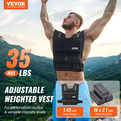 VEVOR 35lb Ρυθμιζόμενο γιλέκο με βάρος για άνδρες Γυναικεία Προπόνηση δύναμης τρέξιμο