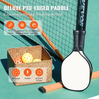Σετ διχτυών VEVOR Pickleball, φορητό σύστημα Pickleball με ρυθμιζόμενο μέγεθος 22 FT με τσάντες, μπάλες, κουπιά, τροχούς και γραμμές γηπέδου, μεταλλικό πλαίσιο ανθεκτικό στις καιρικές συνθήκες &amp; δίχτυ PE, για υπαίθριο δρόμο πίσω αυλής