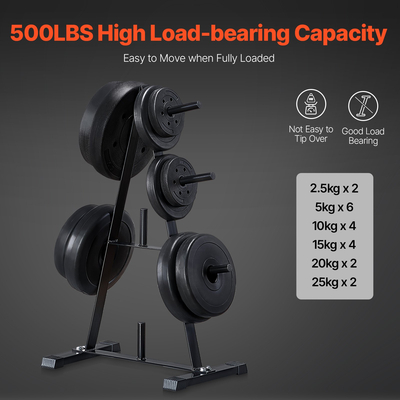 VEVOR Weight Plate Rack Βάρος Plate Tree Home Gym Barbell Storage Stand 1 ίντσας