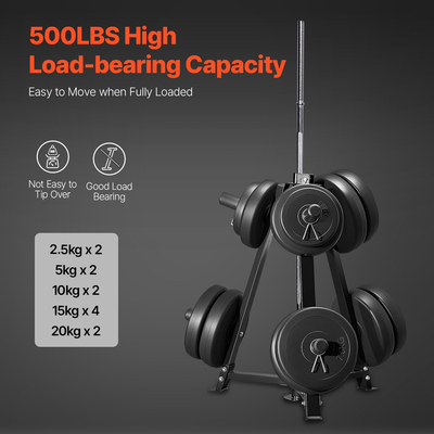VEVOR Weight Plate Rack Βάρος Plate Tree Home Gym Barbell Storage Stand 2 ιντσών
