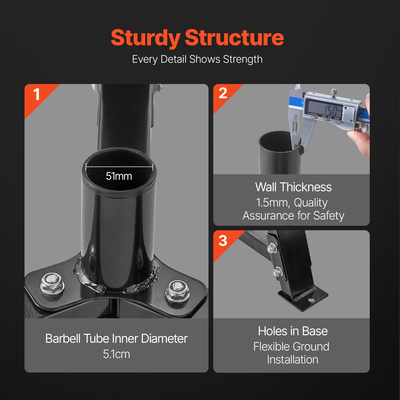 VEVOR Weight Plate Rack Βάρος Plate Tree Home Gym Barbell Storage Stand 2 ιντσών