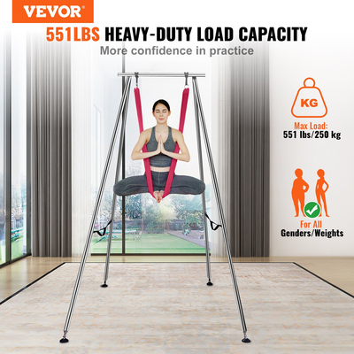 VEVOR Aerial Yoga Frame &amp; Yoga Hammock, 9,67 ft Height Professional Yoga Stand έρχεται με 6,6 Yards Aerial Hammock, Μέγιστη χωρητικότητα φορτίου 551,15 lbs, Εξέδρα γιόγκα για Aerial Yoga εσωτερικού χώρου, κόκκινο