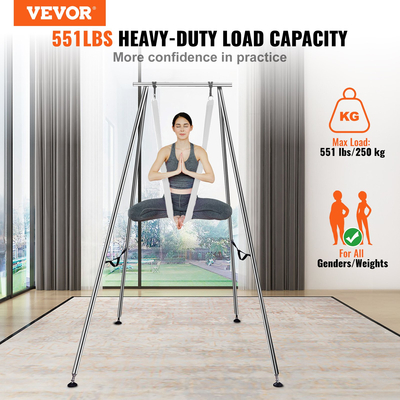 VEVOR Aerial Yoga Frame &amp; Yoga Hammock, 9,67 ft Professional Yoga Stand έρχεται με 6,6 Yards Aerial Hammock, Μέγιστη χωρητικότητα 551,15 lbs Εξέδρα γιόγκα για εσωτερικούς χώρους Aerial Yoga, λευκό