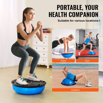 VEVOR 23&quot; Half Exercise Ball Trainer Yoga Balance Stability Band Resistance Ball