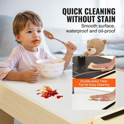 Παιδικό σετ τραπεζιού και καρέκλα VEVOR, Ξύλινο Τραπέζι Δραστηριοτήτων με Αποθηκευτικό Χώρο και Κουτιά, Παιδικό Τραπέζι για νήπια Τέχνη, Χειροτεχνία, Διάβασμα, Μάθηση