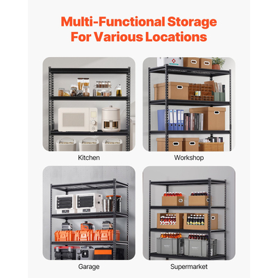 VEVOR Storage Shelves 5 Tier Adjustable Heavy Duty Garage Shelving Unit 3000 lbs