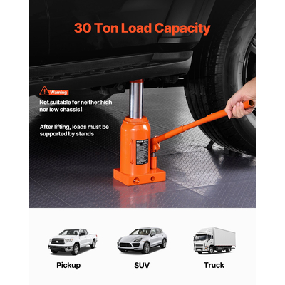 Εγχειρίδιο VEVOR Hydraulic Bottle Jack 30 Ton High Lift Automotive Car Repair Shop