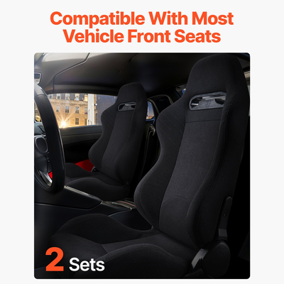 Ρυθμιζόμενη αγωνιστική καρέκλα VEVOR 2 Racing Seat με πολυεστερικό ύφασμα &amp; συρόμενο