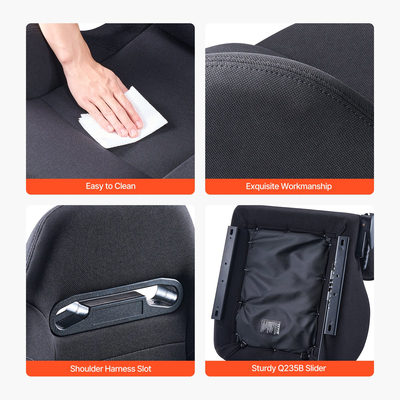 Ρυθμιζόμενη αγωνιστική καρέκλα VEVOR 2 Racing Seat με πολυεστερικό ύφασμα &amp; συρόμενο