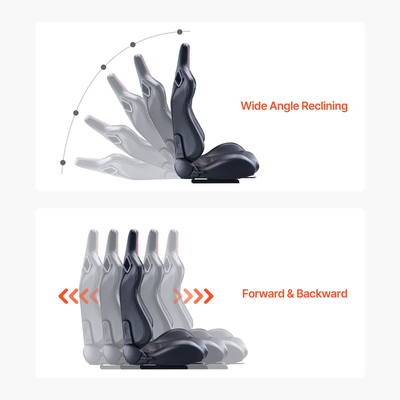 Ρυθμιζόμενη αγωνιστική καρέκλα VEVOR 2 Racing Seat με δέρμα PVC &amp; Slider Q235B