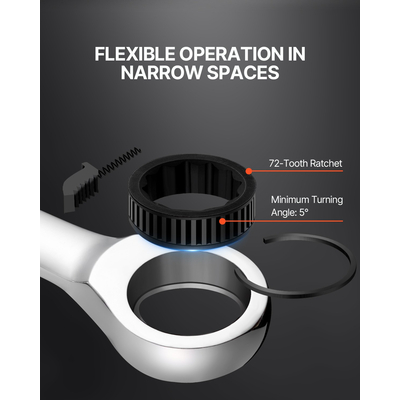 VEVOR Σετ 16 τεμαχίων με μετρικό κλειδί συνδυασμού 8 mm έως 24 mm με ράφι οργάνωσης