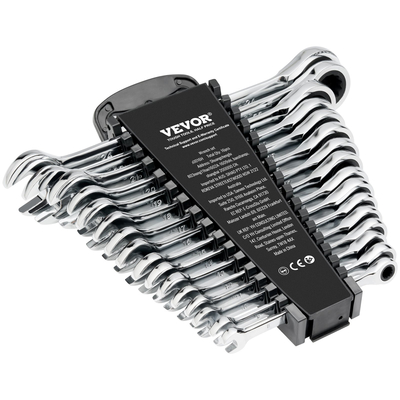 VEVOR Σετ 16 τεμαχίων με μετρικό κλειδί συνδυασμού 8 mm έως 24 mm με ράφι οργάνωσης