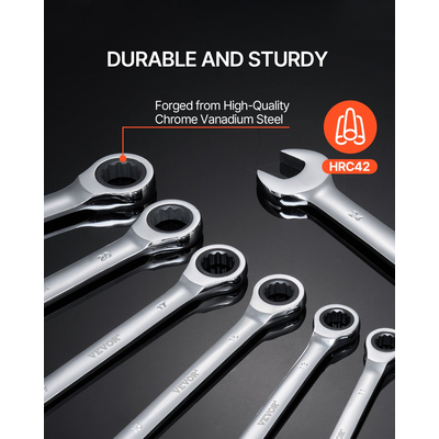 Σετ κλειδιών VEVOR Combination 30 PCS SAE 1/4&quot; έως 1&quot;, Metric 8-24mm Organizer Rack