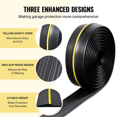 VEVOR Λωρίδα στεγανοποίησης κατωφλίου γκαραζόπορτας 16,5 FT Universal κάτω μέρος αδιάβροχο PVC