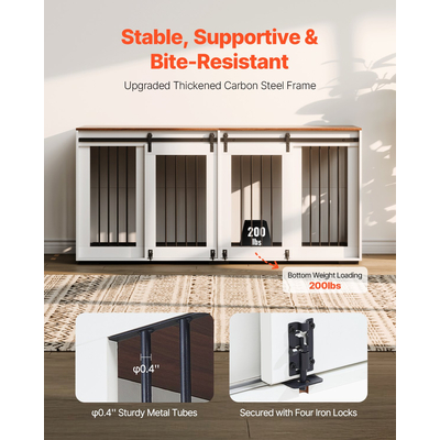 Έπιπλα VEVOR Κλουβί σκυλιών 72 σε Ξύλινο Κυνοκομείο Εσωτερικών Χώρων με Δίσκο Βαρέων Καθηκόντων