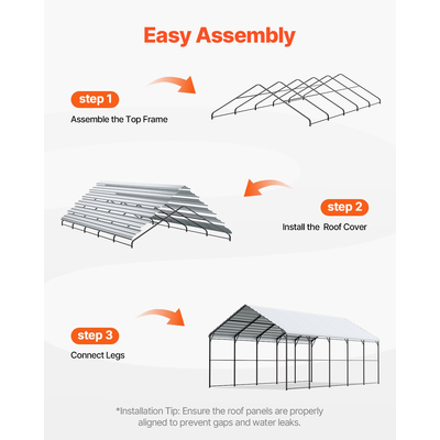 VEVOR 13' x 26' Metal Carport Heavy Duty Υπαίθριο Καταφύγιο Αυτοκινήτων Γκαράζ για Σκάφη