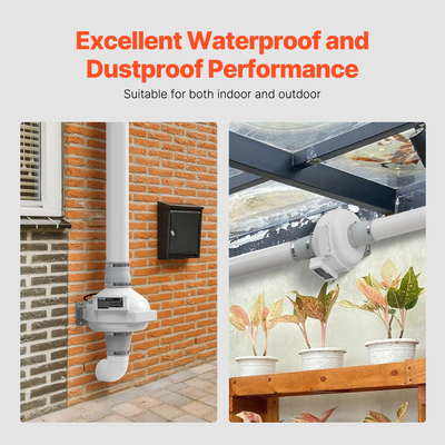 VEVOR 4&quot; έως 3,5&quot; Κιτ συστήματος ανεμιστήρα μετριασμού ραδονίου Quiet 260 CFM Inline Duct Fan