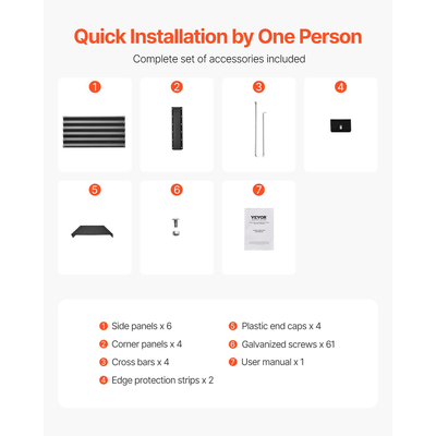 VEVOR Μεταλλικό Υπερυψωμένο Κρεβάτι Κήπου 6x3x1,5 ποδιών Γαλβανισμένο εξωτερικό κουτί φυτευτής σκούρο γκρι