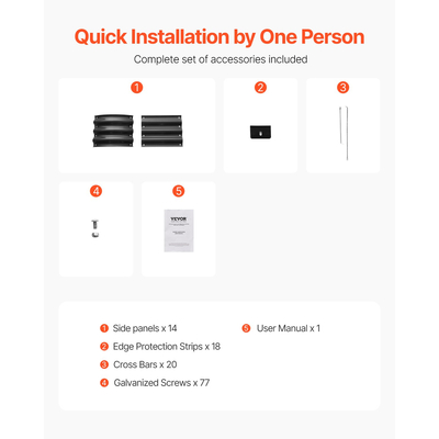 VEVOR Μεταλλικό υπερυψωμένο κρεβάτι κήπου 8x2x1 ποδών Γαλβανισμένο κουτί φυτευτή εξωτερικού χώρου Σκούρο Γκρι
