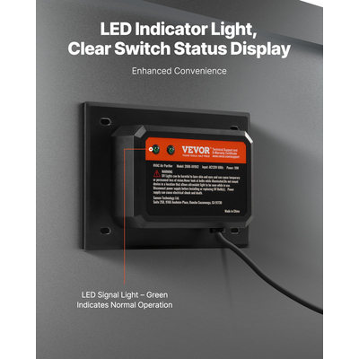 VEVOR HVAC Air Purifier Whole House 18W 7 ιντσών UV φως σε αγωγό για συστήματα Ac