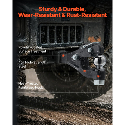 Γάντζος δέκτη VEVOR Pintle Hitch 2" για δαχτυλίδι Lunette 2,5 έως 3 ιντσών 20000 λίβρες