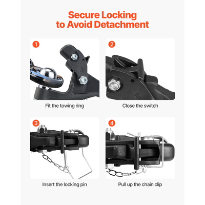 Γάντζος δέκτη VEVOR Pintle Hitch 2" για δαχτυλίδι Lunette 2,5 έως 3 ιντσών 20000 λίβρες