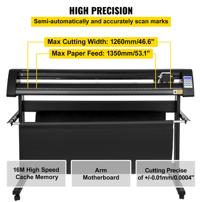 VEVOR Vinyl Cutter, 1350mm Vinyl Plotter, LED Screen Plotter Cutter, Ημιαυτόματο ενσωματωμένο οπτικό μάτι, συμβατό με λογισμικό SignCut για Mac και σύστημα Windows με βάση