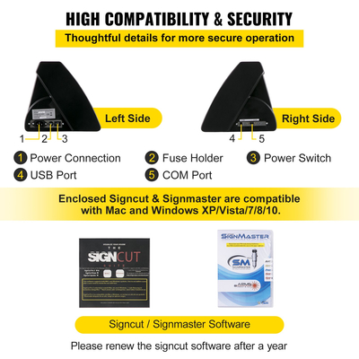 VEVOR Vinyl Cutter, 1350mm Vinyl Plotter, LED Screen Plotter Cutter, Ημιαυτόματο ενσωματωμένο οπτικό μάτι, συμβατό με λογισμικό SignCut για Mac και σύστημα Windows με βάση