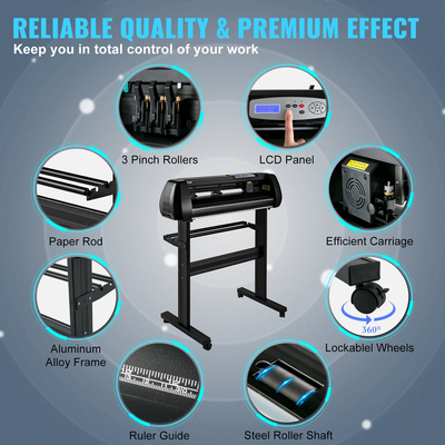 Μηχάνημα κοπής βινυλίου VEVOR, Plotter κοπής 28 ιντσών, Κιτ μηχανής κοπής εκτός σύνδεσης Mobile Bluetooth, Ακριβής άξονας κυλίνδρου Ρυθμιζόμενη ταχύτητα και δύναμη υψηλής ακρίβειας, DIY SignMaster Software Blade για Windows