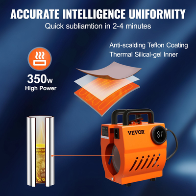 VEVOR Heat Press για κούπες, Mini Cup Press Machine, DIY Sublimation Blanks Ποτήρια για κούπες καφέ 11oz-15oz, Ελαφρύ πιεστήριο χειρός ως δώρο γιορτών, Easy Press με γάντια ταινίας Αξεσουάρ