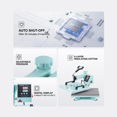 Μηχανή θερμότητας VEVOR 12x15 σε 2 σε 1 Μηχανή μεταφοράς θερμότητας για καπέλα μπλουζών