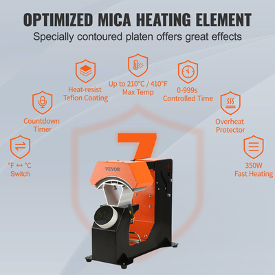VEVOR καπέλο Heat Press Auto Cap Heat Press 3 μαξιλάρια θέρμανσης Μεταφορά εξάχνωσης