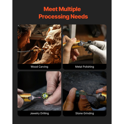 Μύλος VEVOR Flex Shaft 1200W 30000RPM με πεντάλ ποδιού &amp; εξαρτήματα 31 τμχ