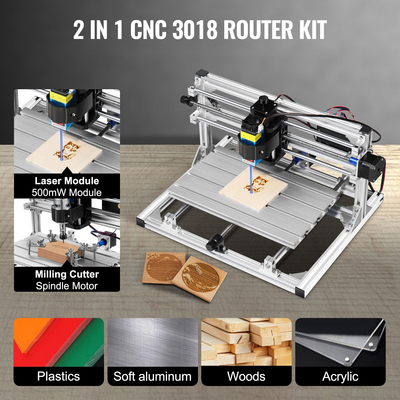 Cnc 3018 Router Kit With Laser Engraver 500mw Laser Engraver Grbl Injection