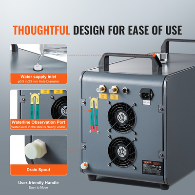 VEVOR Industrial Water Chiller Laser Chiller Σύστημα ψύξης με ενσωματωμένο συμπιεστή 12L Χωρητικότητα δοχείου νερού, 7,2L/min Μέγιστος ρυθμός ροής, 200W ικανότητα ψύξης για μηχανή ψύξης μηχανής χάραξης λέιζερ CO2