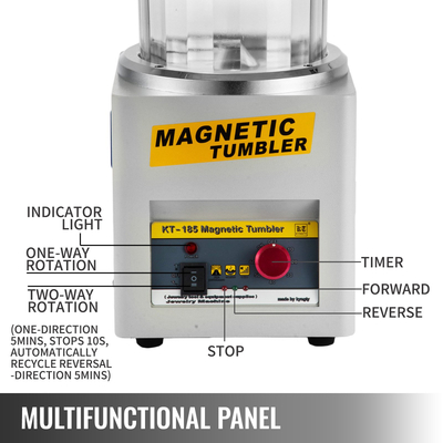 VEVOR KT-185 Magnetic Tumbler 180mm Jewelry Polisher Tumbler and Finisher για Γυάλισμα με ρυθμιζόμενη κατεύθυνση και χρόνο για κοσμήματα