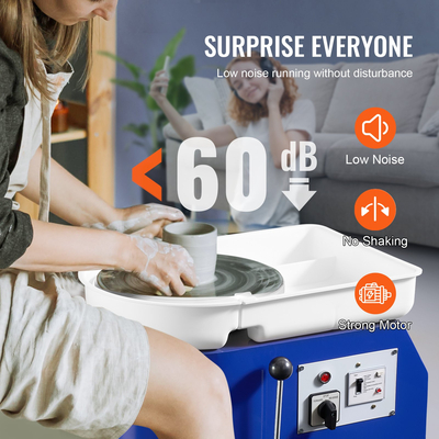 VEVOR Pottery Wheel 11in Ceramic Wheel Foot Pedal Sculpting Tools Pod 350W