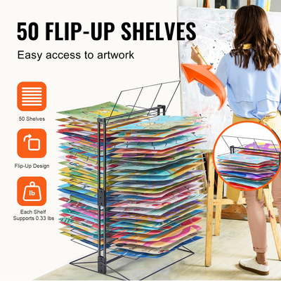 Βάση στεγνώματος VEVOR Art Drying Rack 50 Removable Shelves Painting Rack drying for Classroom
